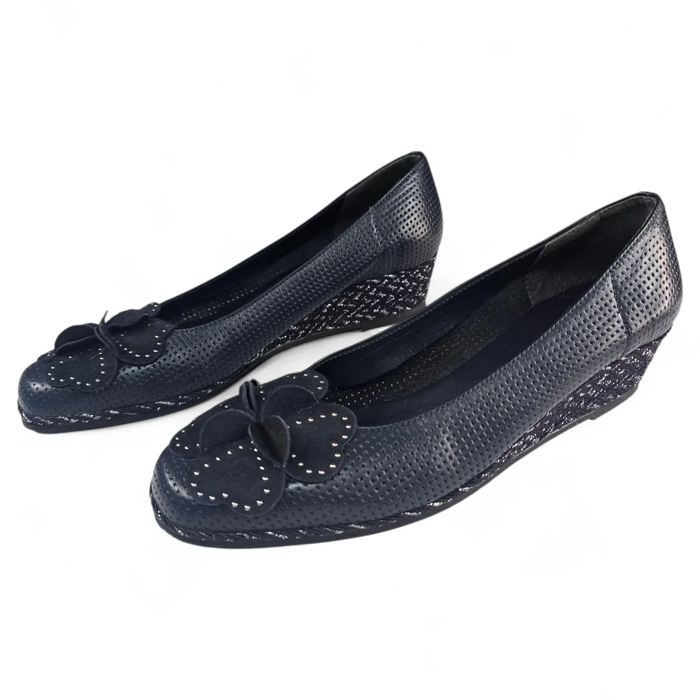 Sesto Meucci Mel Leather Wedge Heels‎ Size 8 Narrow